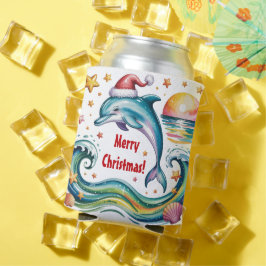 Porta-lata Golfinho de Natal no Paraíso Tropical Personalizad