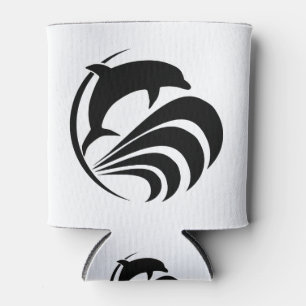 Porta-lata Golfinho preto da silhueta que salta em ondas de