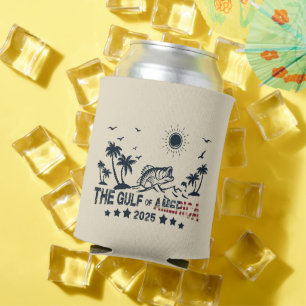 Porta-lata Golfo da América pescando pavilhão americano patri