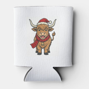 Porta-lata Gorro de Papai Noel de Vaca das Terras Altas do Na
