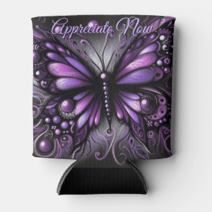 Porta-lata Gótico Caprichoso Borboleta Roxa Personalizada