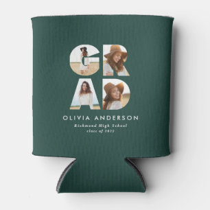 Porta-lata Graduação 4 Foto moderna personalizada verde