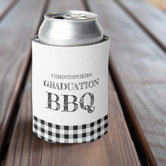 Porta-lata Graduation BBQ Gingham (Criador carregado)