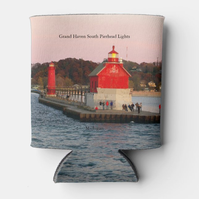 Porta-lata Grand Haven South Pierhead Lights pode resfriar (Frente)