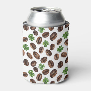 Porta-lata Grãos de Café Irlandês e Trevos Design Divertido