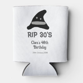 Porta-lata Gray black RIP 30's 40th birthday witch hat hallow