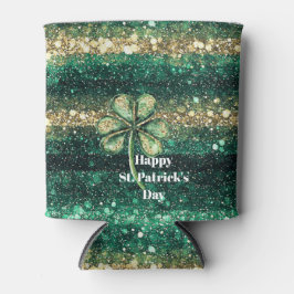 Porta-lata Green Gold Glitz Shamrock St. Patrick's Day