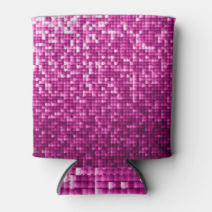 Porta-lata Grelha-rosa, prata, sequências pretas