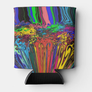 Porta-lata Grelhas coloridas abstrato / Empurradas e pincelad