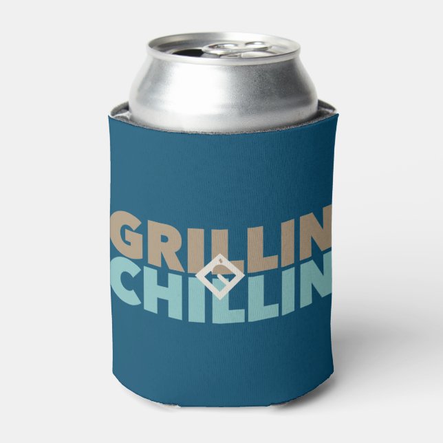 Porta-lata Grillin' e Chillin' personalizados (Can Front)