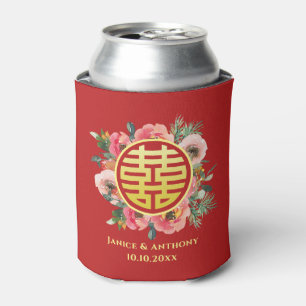 Porta-lata Grinalda floral rosa moderna casamento chinês