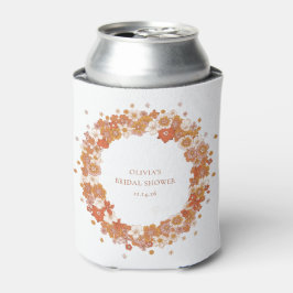 Porta-lata Groovy Boho Laranja Floral Chá de Bebê de Noiva Pe
