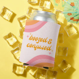 Porta-lata Groovy Cor de Rosa e Laranja, em Booz e Confuso