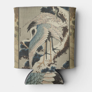 Porta-lata Gruas em Pine Hokusai coberto de neve