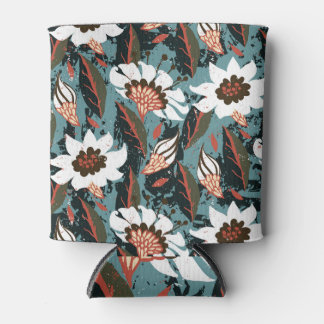 Porta-lata Grunge Floral: Pintada A Mão Da Vintagem.