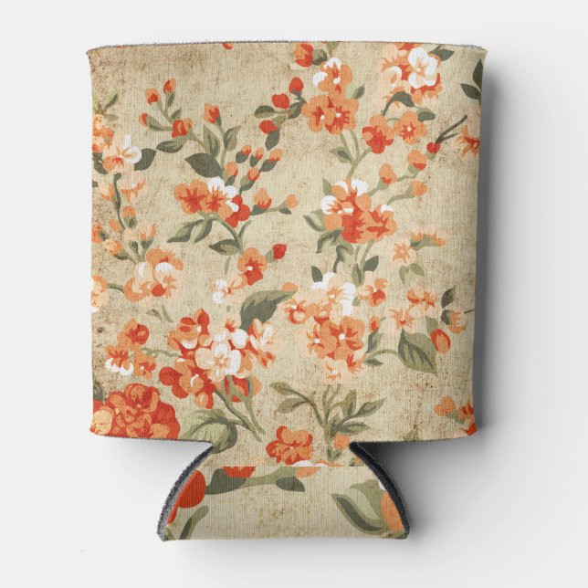 Porta-lata Grunge Flower Art: Design abstrato (Frente)