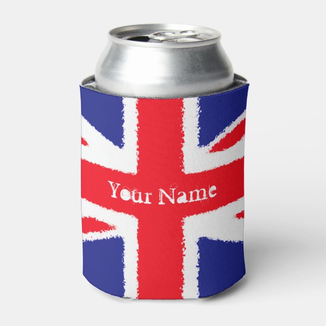 Porta-lata Grunge Union Jack Personalizado (Can Front)