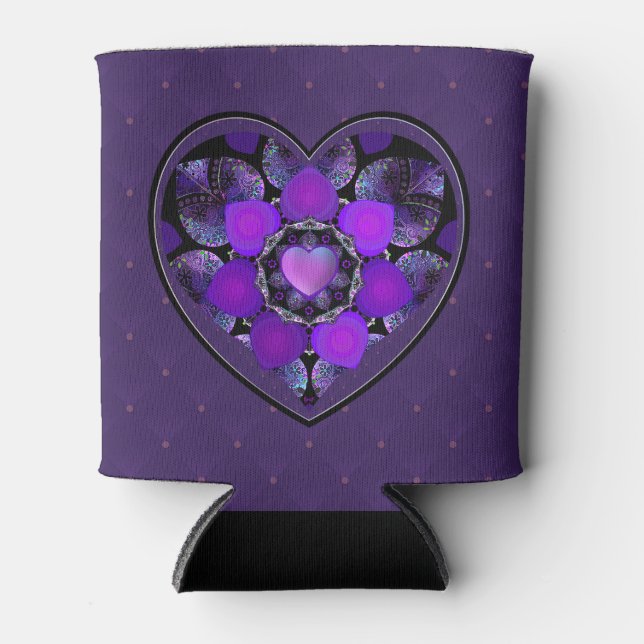 Porta-lata Guarda-chuva roxo & corações .7 (Frente)