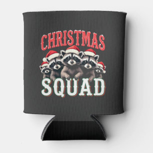 Porta-lata guaxinim de natal, chapéu de santa, árvore de nata