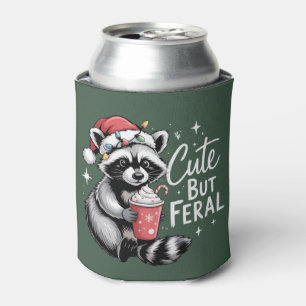 Porta-lata Guaxinim De Natal Fofo Mas Feroz Animal Engraçado