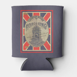 Porta-lata Guia Turista Antiquado de Hong Kong com o Union Ja