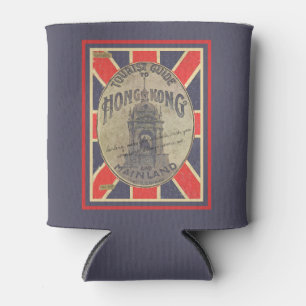 Porta-lata Guia Turista Antiquado de Hong Kong com o Union Ja