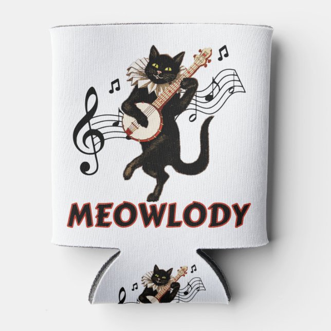 Porta-lata Guitarra de Música de Cat Meolody (Frente)