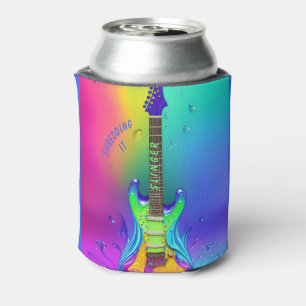 Porta-lata Guitarra Neon Personalizada, Psicodélica