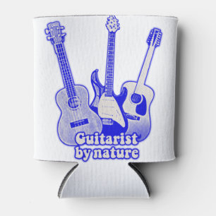 Porta-lata Guitarrista por natureza. Guitarras azuis retro