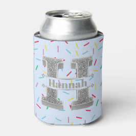 Porta-lata H Monograma Inicial do Prata Personalizado Seu Nom