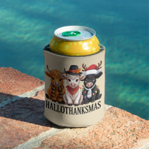 Porta-lata Hallothanksmas Outono Vaca Assustadora Temporada F