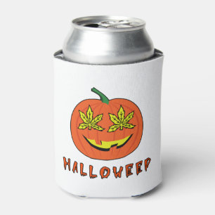Porta-lata Halloweed Engraçado Hippie Pumpkin Halloween