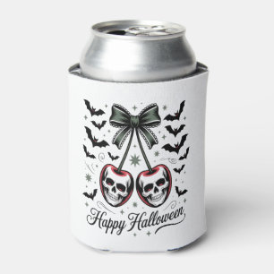 Porta-lata Halloween de cereja do crânio gótico