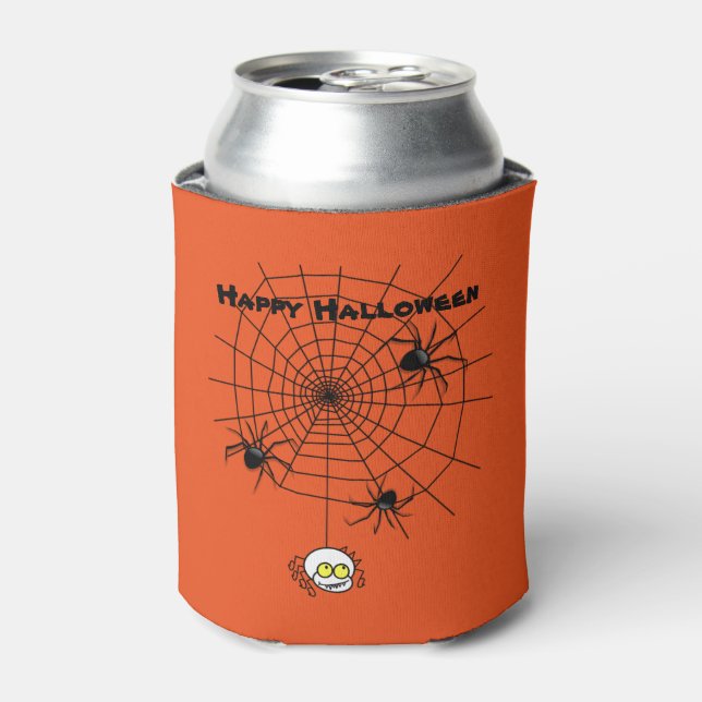 Porta-lata Halloween pode resfriar/aranhas e Web (Can Front)