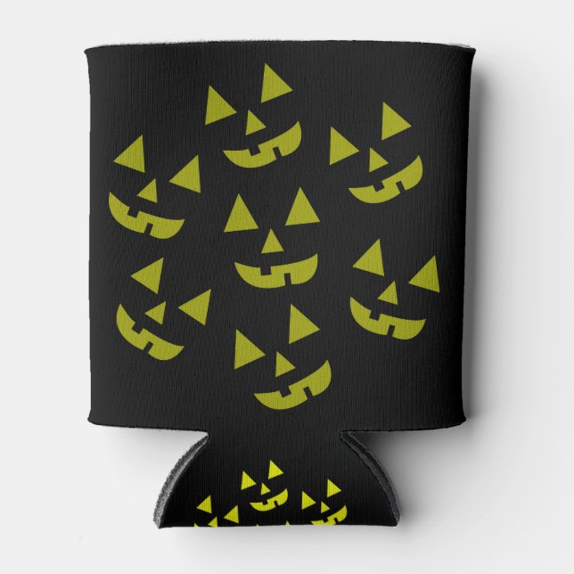 Porta-lata Halloween Pumpkins Jack O' Lanterna pode arrefecer (Frente)