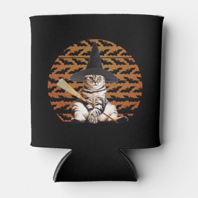 Porta-lata Halloween Witch Cat (Frente)