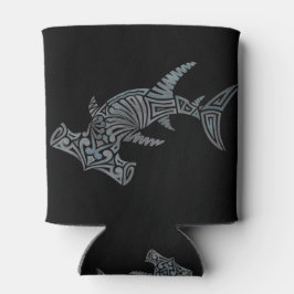 Porta-lata Hammerhead tribal em preto