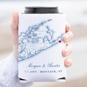Porta-lata Hamptons Montauk Wedding Favor Beber Holder