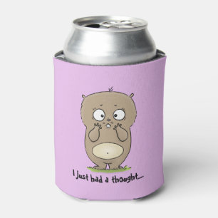 Porta-lata Hamster marrom bonito tendo um desenho animado