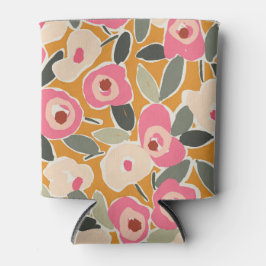 Porta-lata Hand-Drawn Bold Inky Floral Pattern- Sunlit Meadow