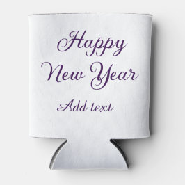 Porta-lata Happy new year purple calligraphy simple minimal 