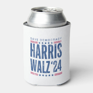 Porta-lata Harris Walz 2024 Save Democracy