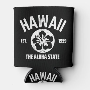 Porta-lata Havaí O Estado Aloha Gráfico de Estado Vintage