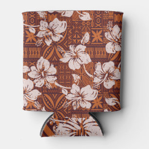 Porta-lata Havaiano Tribal: Folheto de Hibiscus