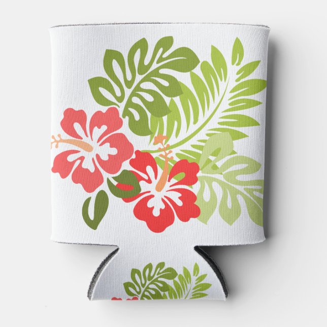 Porta-lata Hawaii Hibiscus Flora Floral Flores Blossomas (Frente)