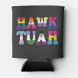 Porta-lata Hawk Tuah Funny LGBTQ Rainbow Flag Ally Trans