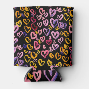 Porta-lata Hearts Galore: Padrão Sem Costura De Aquarela