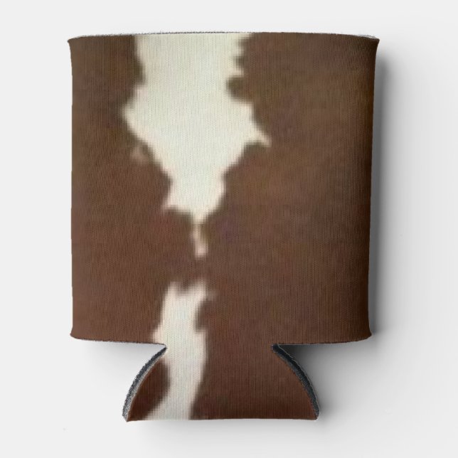 Porta-lata Hereford Brown e White Faux Cowhide Can Cooler (Frente)
