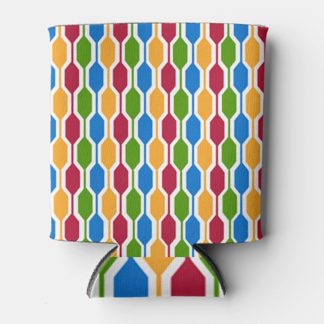 Porta-lata Hexágonos Retro (Frente)