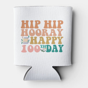 Porta-lata Hip Hip Hooray Feliz 100º Dia Engraçado Escola